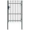 Vidaxl hekpoort met slot grijs 103 x 200 cm gepoedercoat staal