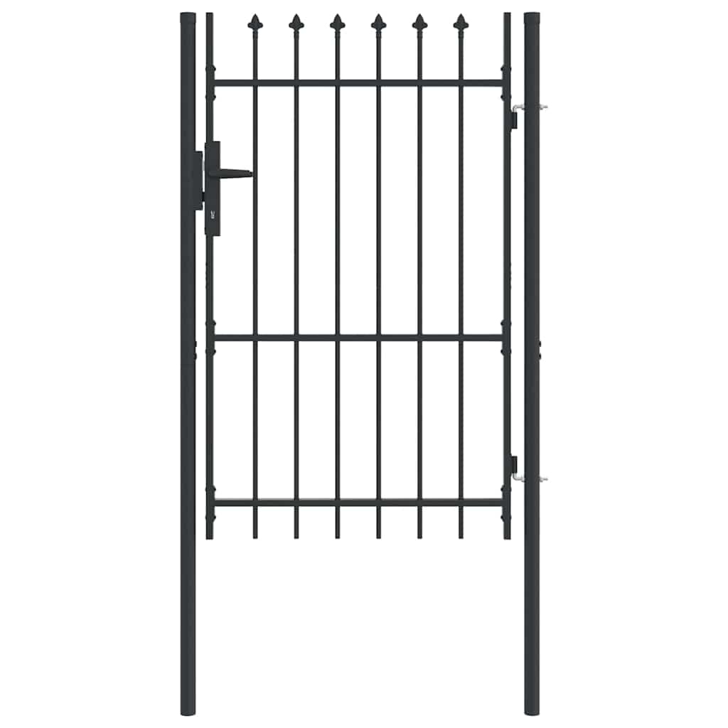 Vidaxl hekpoort met slot grijs 103 x 200 cm gepoedercoat staal