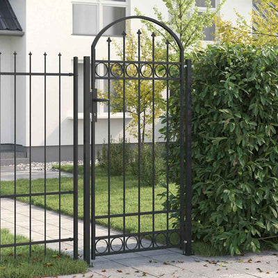 Palo per recinzione Vidaxl con serratura grigio 200 x 88 x 14 cm in acciaio