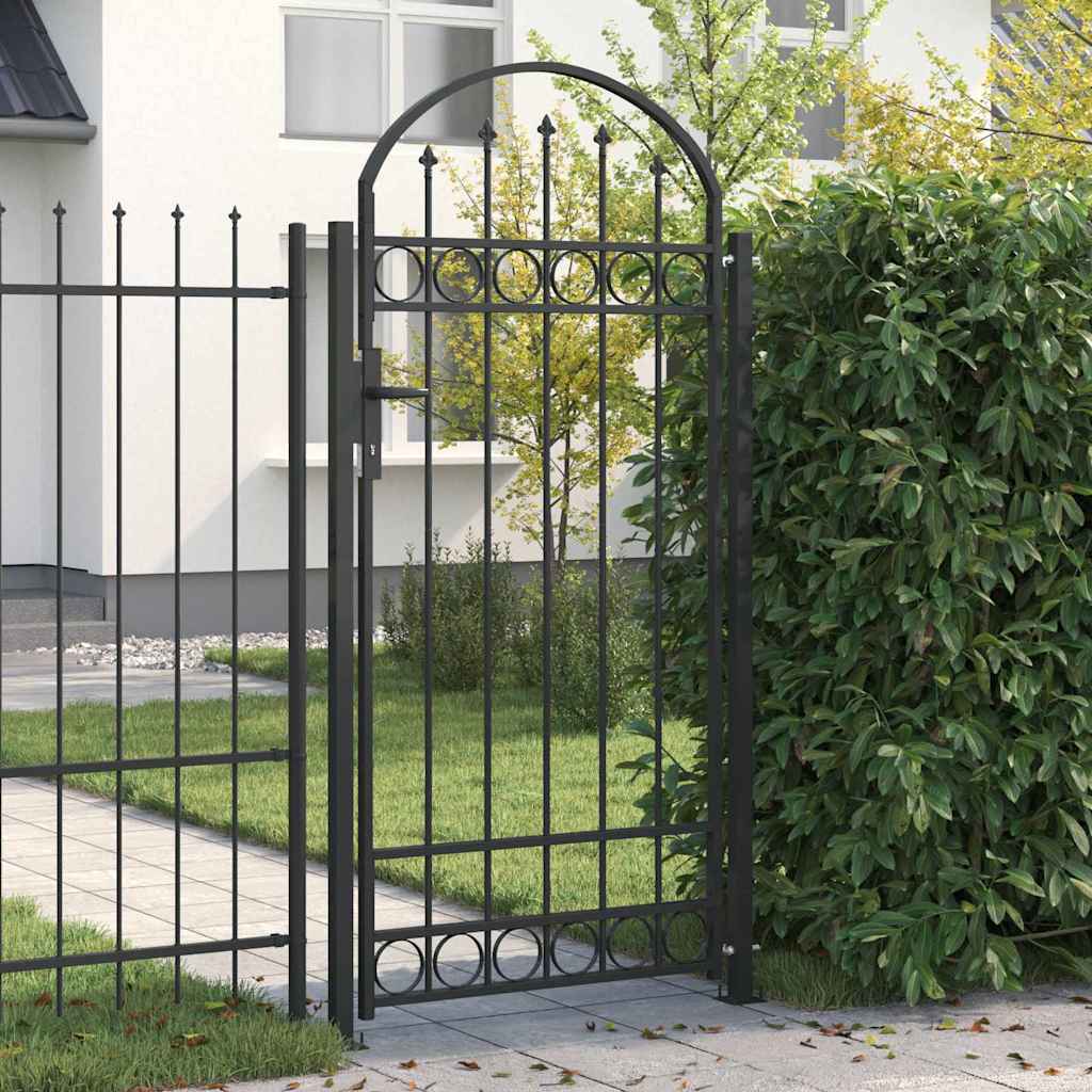 Poste de valla vidaxl con cerradura gris 200 x 88 x 14 cm acero