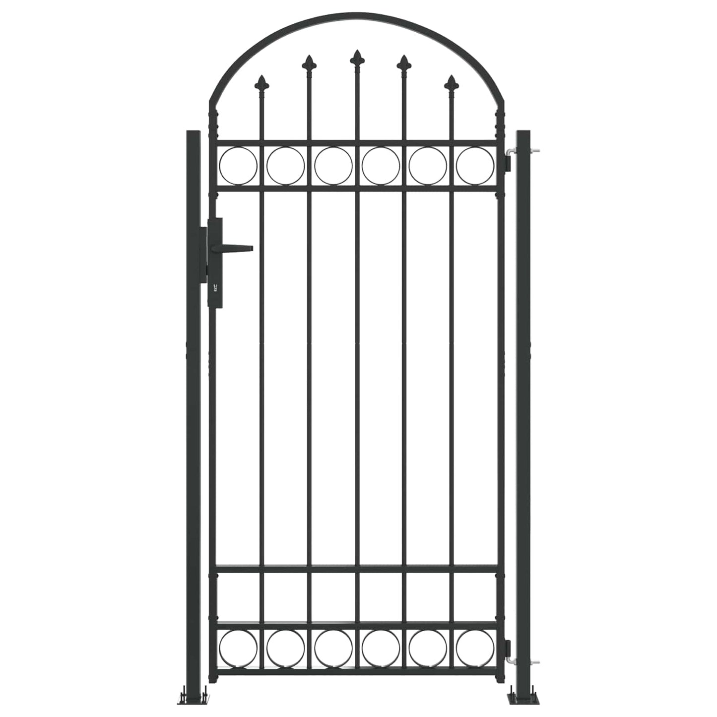 Poste de valla vidaxl con cerradura gris 200 x 88 x 14 cm acero