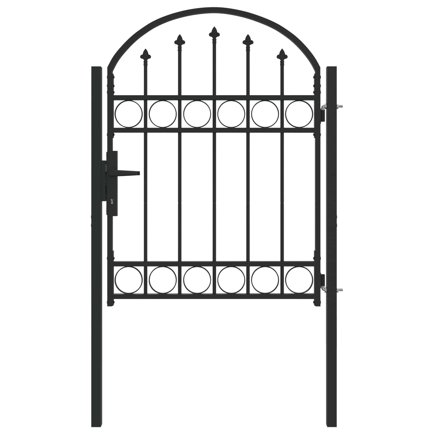 Vidaxl hekpoort met slot grijs 100 x 125 cm gepoedercoat staal