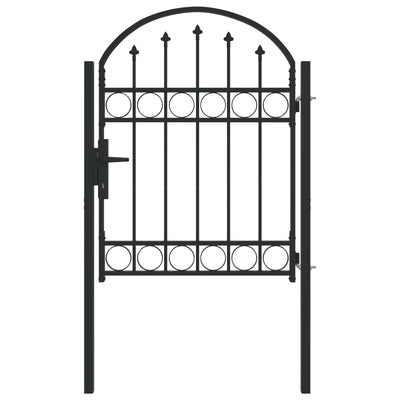 Puerta de valla Vidaxx con cerradura gris 100 x 125 cm acero con recubrimiento en polvo