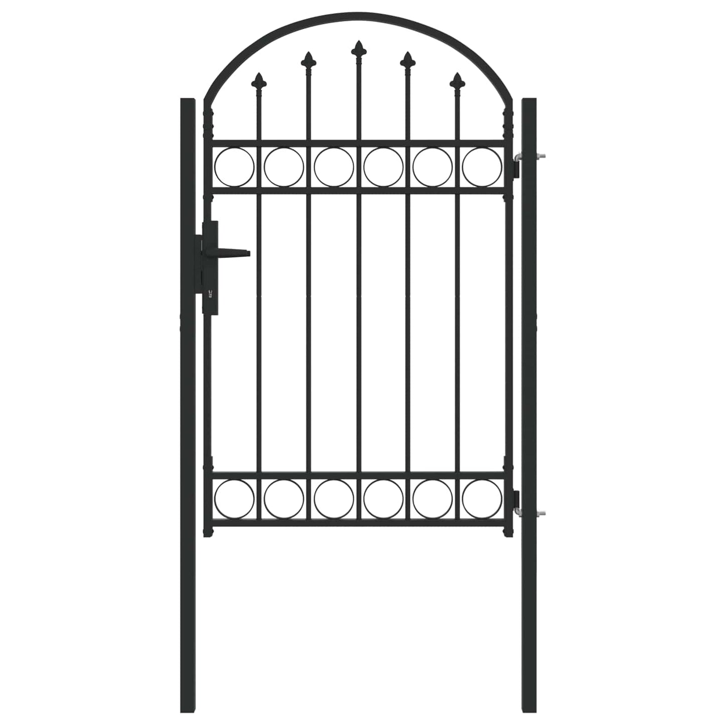 Vidaxl hekpoort met slot grijs 100 x 150 cm gepoedercoat staal