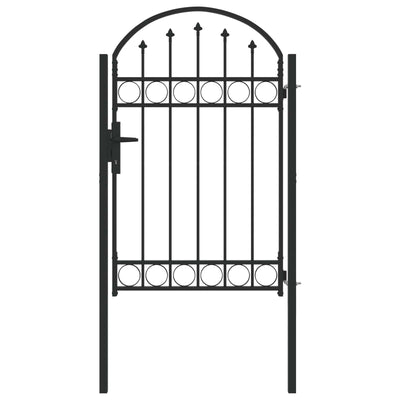 Puerta de valla Vidaxx con cerradura gris 100 x 150 cm acero con recubrimiento en polvo