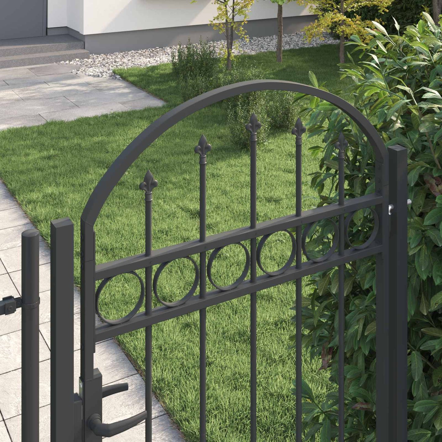 Vidaxl hekpoort met slot grijs 100 x 175 cm gepoedercoat staal
