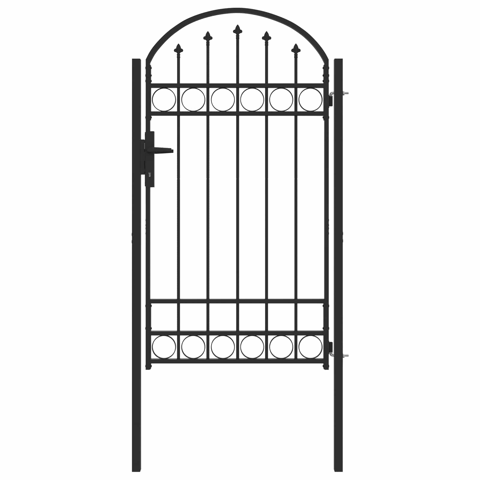 Vidaxl hekpoort met slot grijs 100 x 175 cm gepoedercoat staal