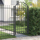 Vidaxl hekpoort met slot grijs 100 x 195 cm gepoedercoat staal