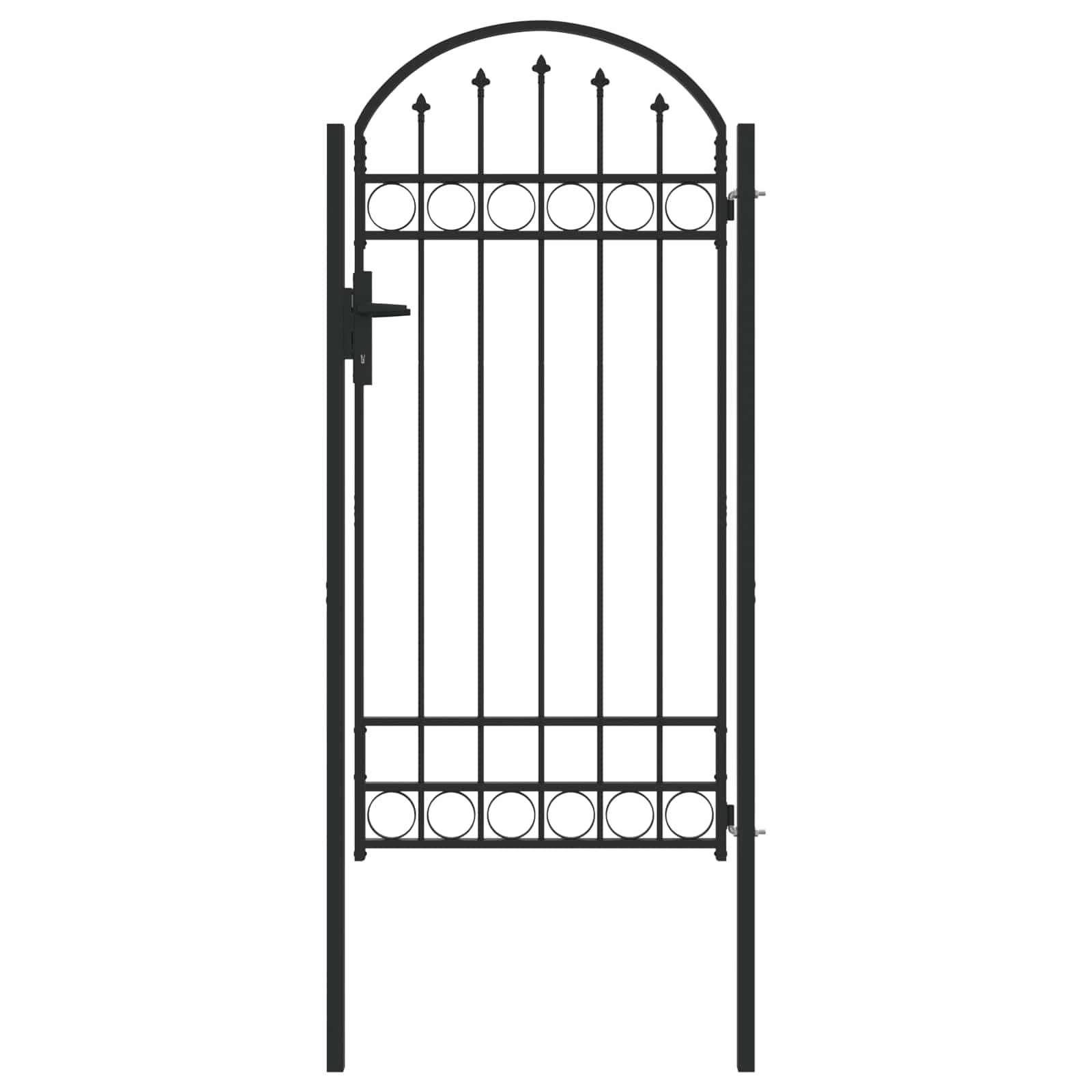 Vidaxl hekpoort met slot grijs 100 x 195 cm gepoedercoat staal