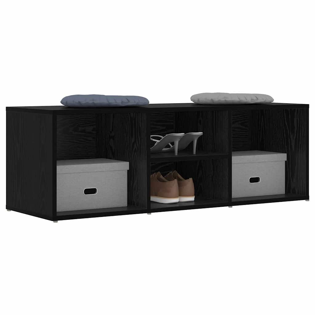 Vidaxl banco zapatero roble negro 102 x 35 x 35 cm madera contrachapada