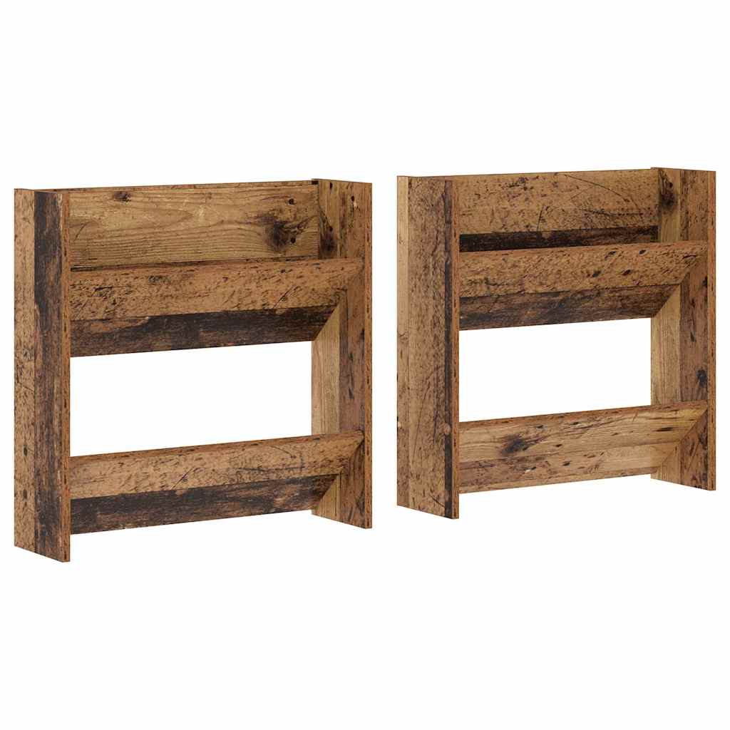 VidaXL zapatero 2 piezas madera vieja 60 x 18 x 60 cm madera procesada