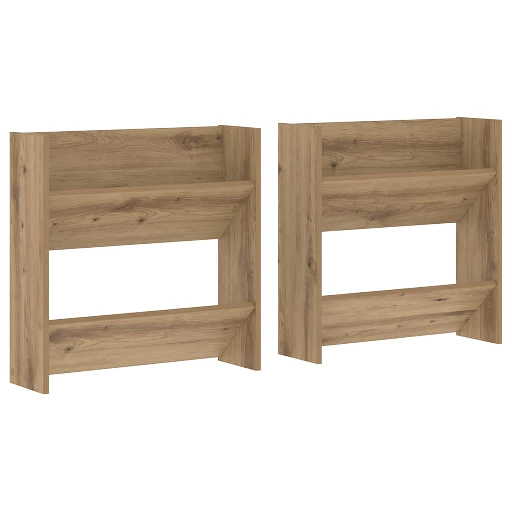 Vidaxl schoenenkast 2 pcs artisan eiken 60 x 18 x 60 cm bewerkt hout
