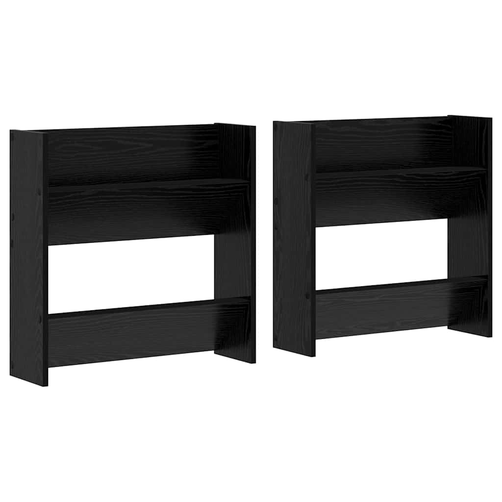 Scarpiera Vidaxx 2 pezzi rovere nero 60 x 18 x 60 cm in MDF