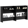Vidaxx zapatero 2 piezas roble negro 60 x 18 x 60 cm madera contrachapada