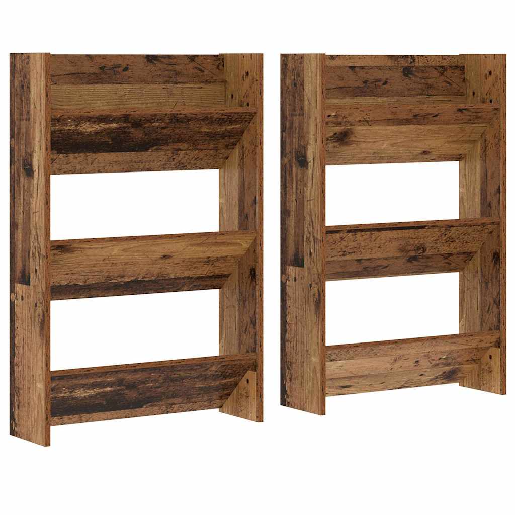 Vidaxx zapatero 2 piezas madera vieja 60 x 18 x 90 cm madera procesada
