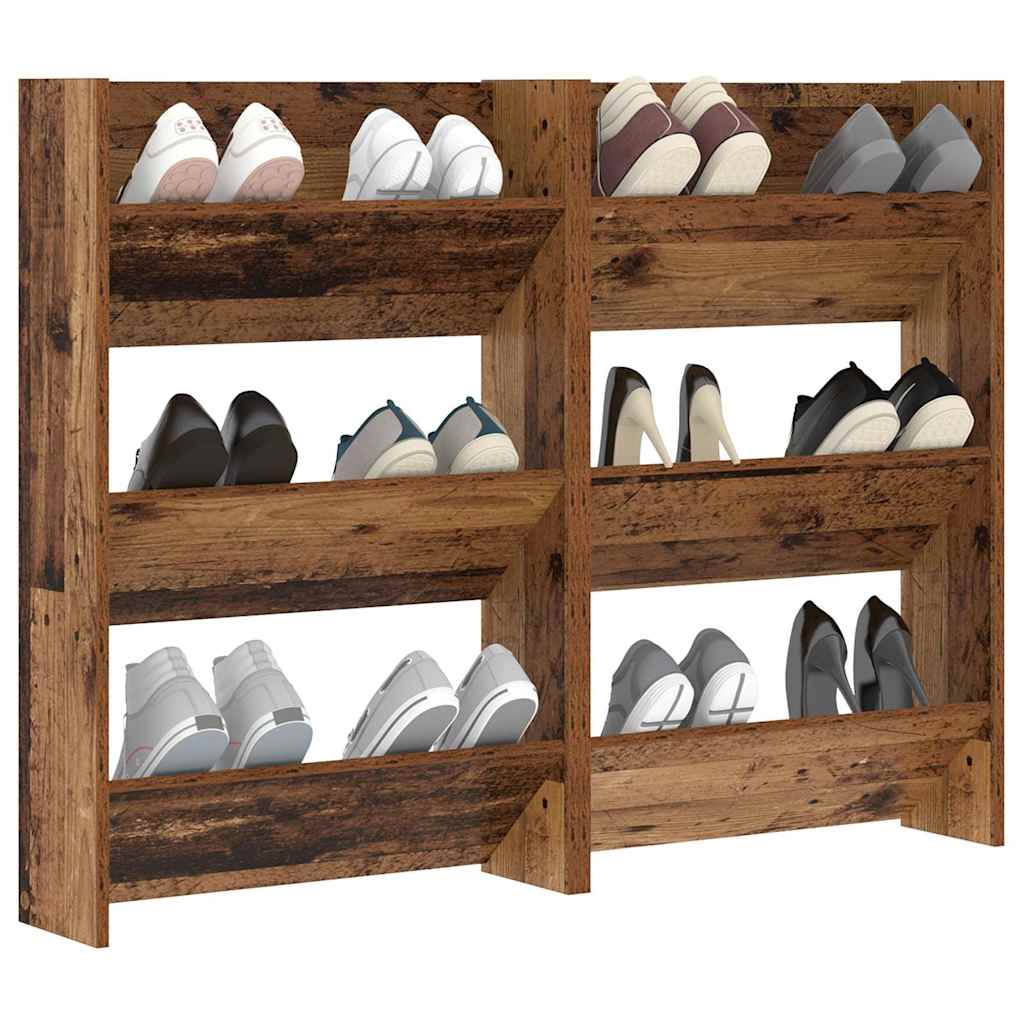 Vidaxx zapatero 2 piezas madera vieja 60 x 18 x 90 cm madera procesada