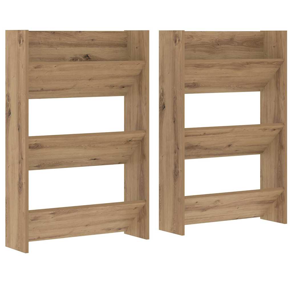 Vidaxl schoenenkast 2 pcs artisan eiken 60 x 18 x 90 cm bewerkt hout