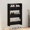 Scarpiera VidaXL con ripiano rovere nero 60 x 18 x 90 cm in MDF