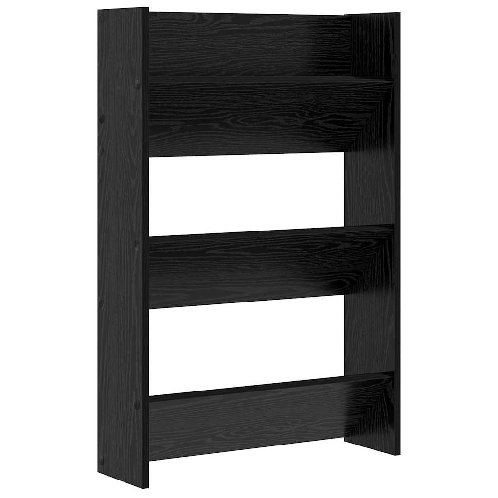 Scarpiera VidaXL con ripiano rovere nero 60 x 18 x 90 cm in MDF