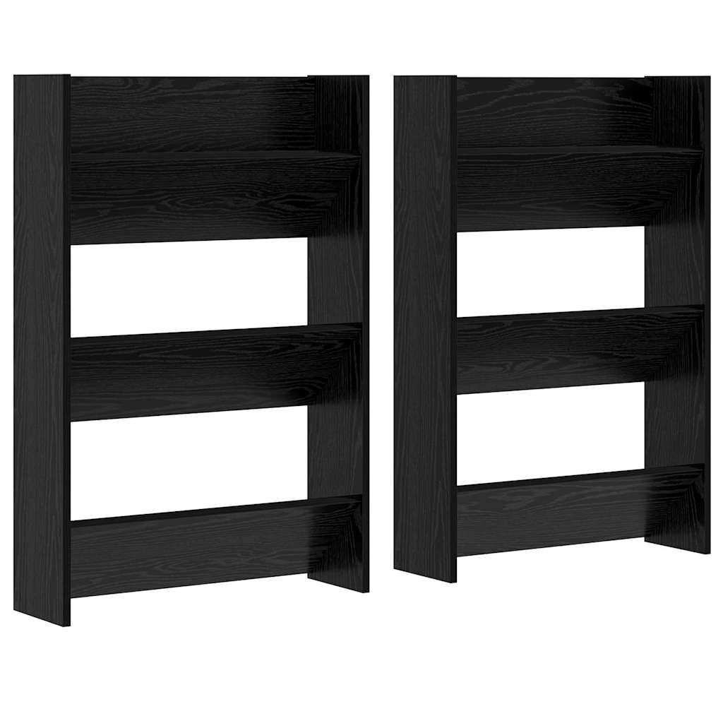 Scarpiera Vidaxx 2 pezzi rovere nero 60 x 18 x 90 cm in MDF