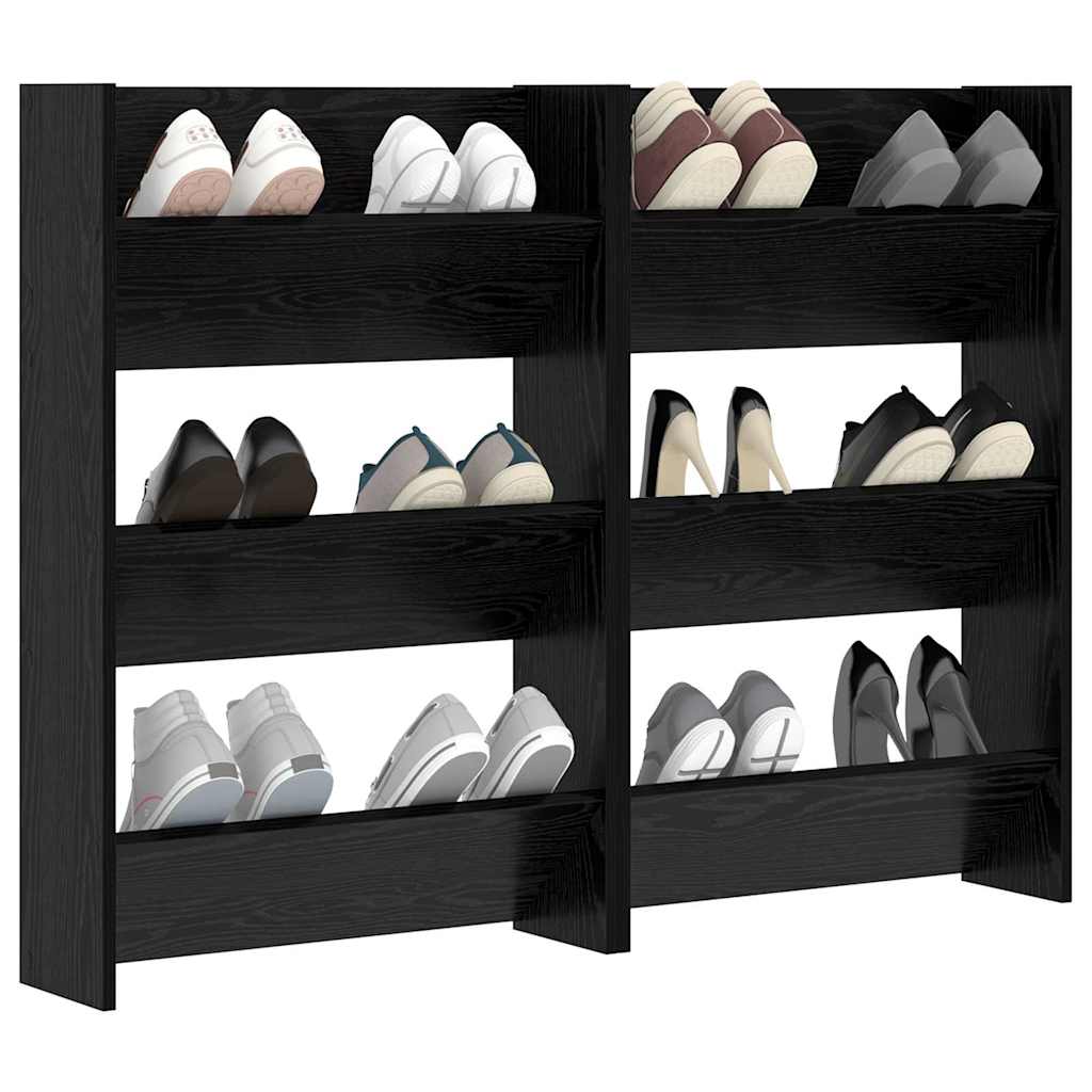 Scarpiera Vidaxx 2 pezzi rovere nero 60 x 18 x 90 cm in MDF
