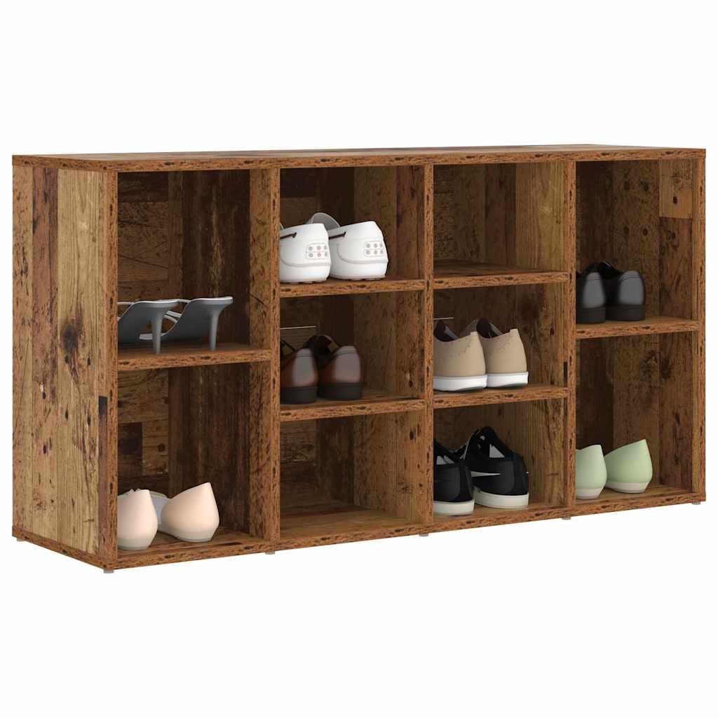 Vidaxl panca per scarpe con ripiano in legno vecchio 103 x 30 x 54,5 cm legno composito