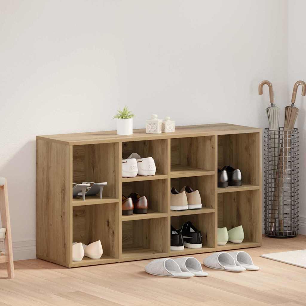 Vidaxl schoenenbank artisan eiken 103 x 30 x 54,5 cm bewerkt hout