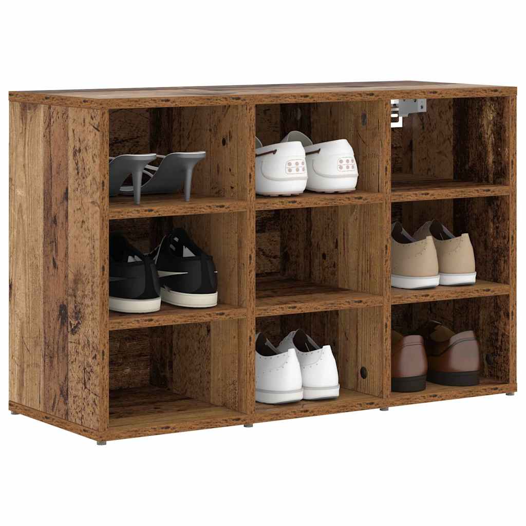 Vidaxl schoenenkast met plank oudhout 77,5 x 30 x 51 cm bewerkt hout