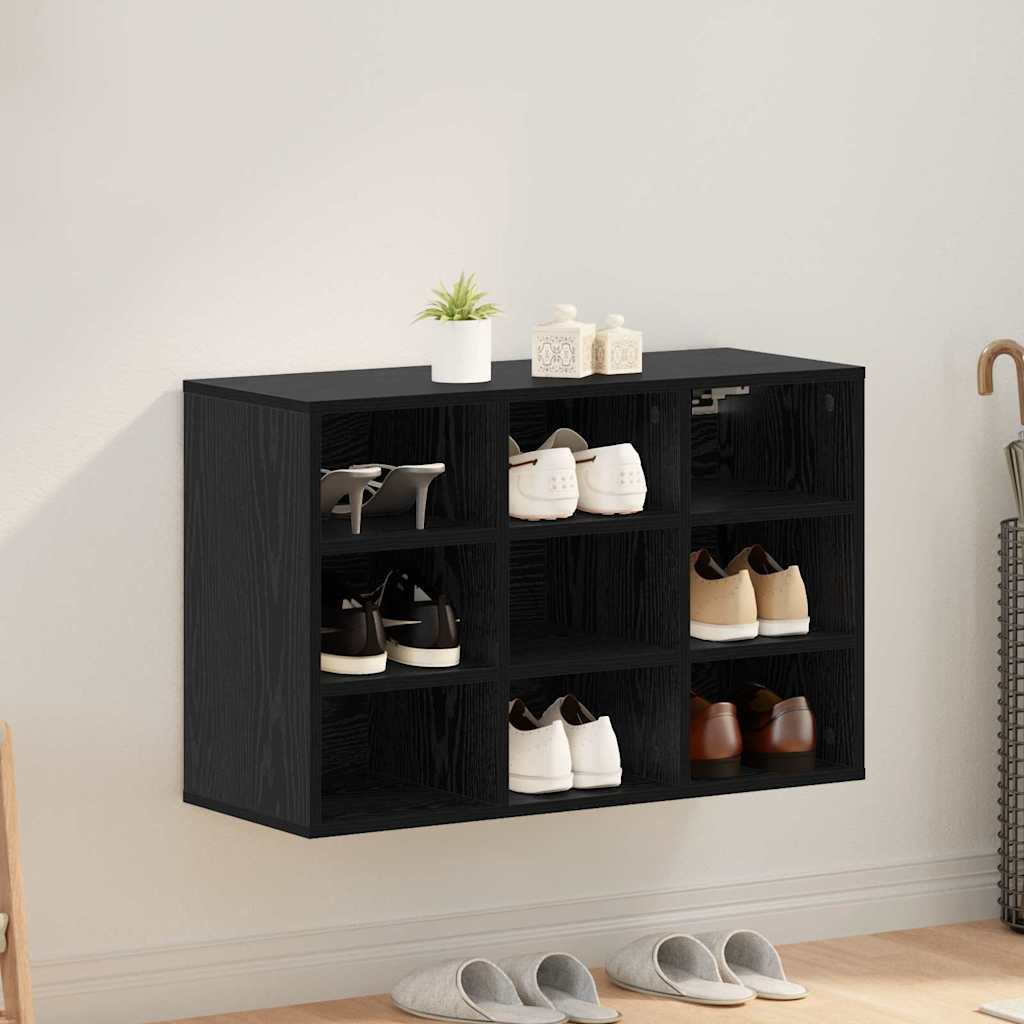 Zapatero Vidaxl roble negro 77,5 x 30 x 51 cm madera contrachapada