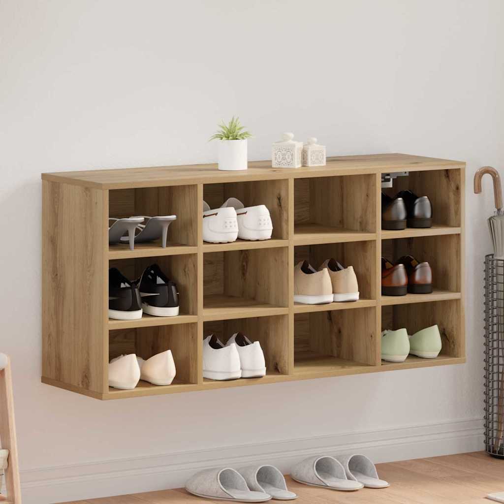 Vidaxl schoenenkast artisan eiken 103 x 30 x 51 cm bewerkt hout