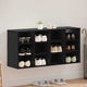 Vidaxl schoenenkast zwart eiken 103 x 30 x 51 cm bewerkt hout