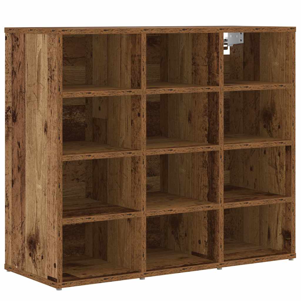 Vidaxx zapatero con estante madera vieja 77,5 x 30 x 67 cm madera procesada