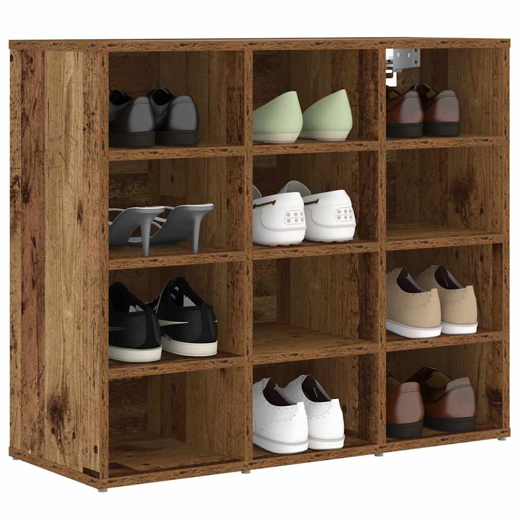 Vidaxx zapatero con estante madera vieja 77,5 x 30 x 67 cm madera procesada