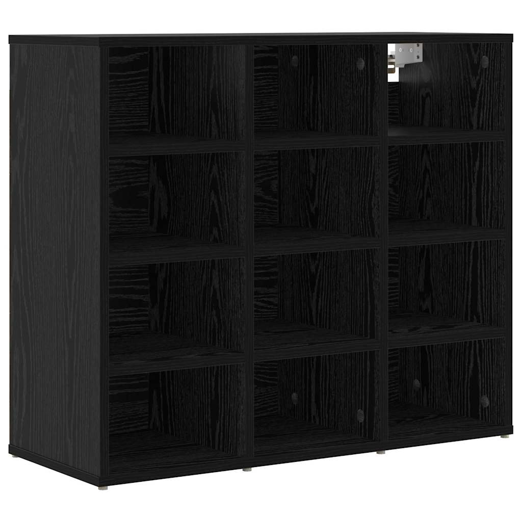 Vidaxxl zapatero roble negro 77,5 x 30 x 67 cm madera contrachapada