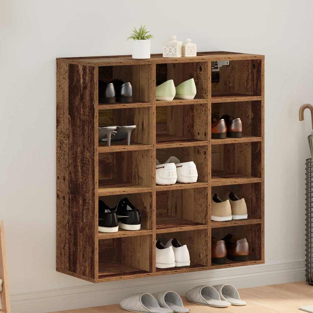 Vidaxx scarpiera con ripiano in legno vecchio 77,5 x 30 x 83,5 cm legno composito