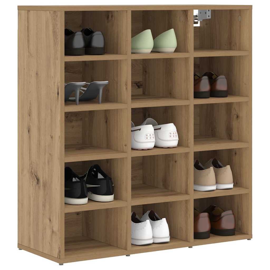Vidaxl schoenenkast artisan eiken 77,5 x 30 x 83,5 cm bewerkt hout