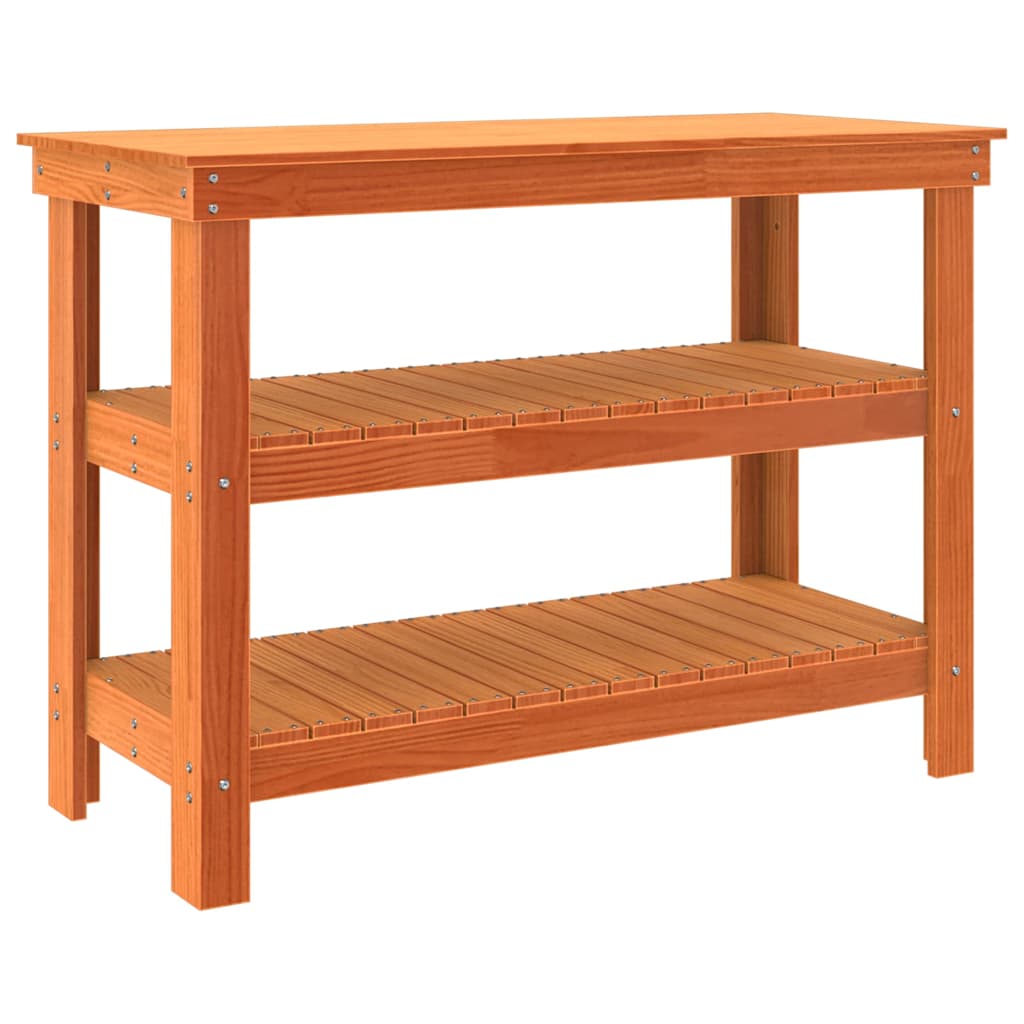 Vidaxl werkbank wasbruin 110,5 x 50 x 80 cm massief grenenhout