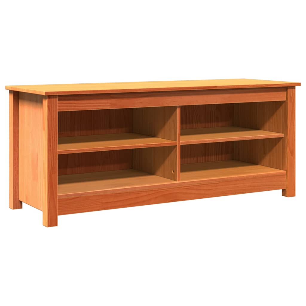 Vidaxx banco de almacenamiento marrón cera 110 x 38 x 45,5 cm madera maciza de pino