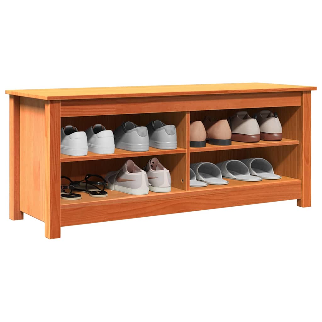 Vidaxx banco de almacenamiento marrón cera 110 x 38 x 45,5 cm madera maciza de pino