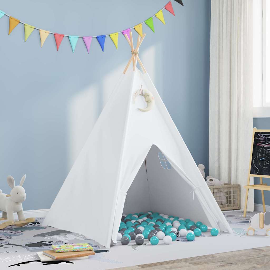 Tenda teepee Vidaxl bianca 120 x 120 x 150 cm tessuto e plastica