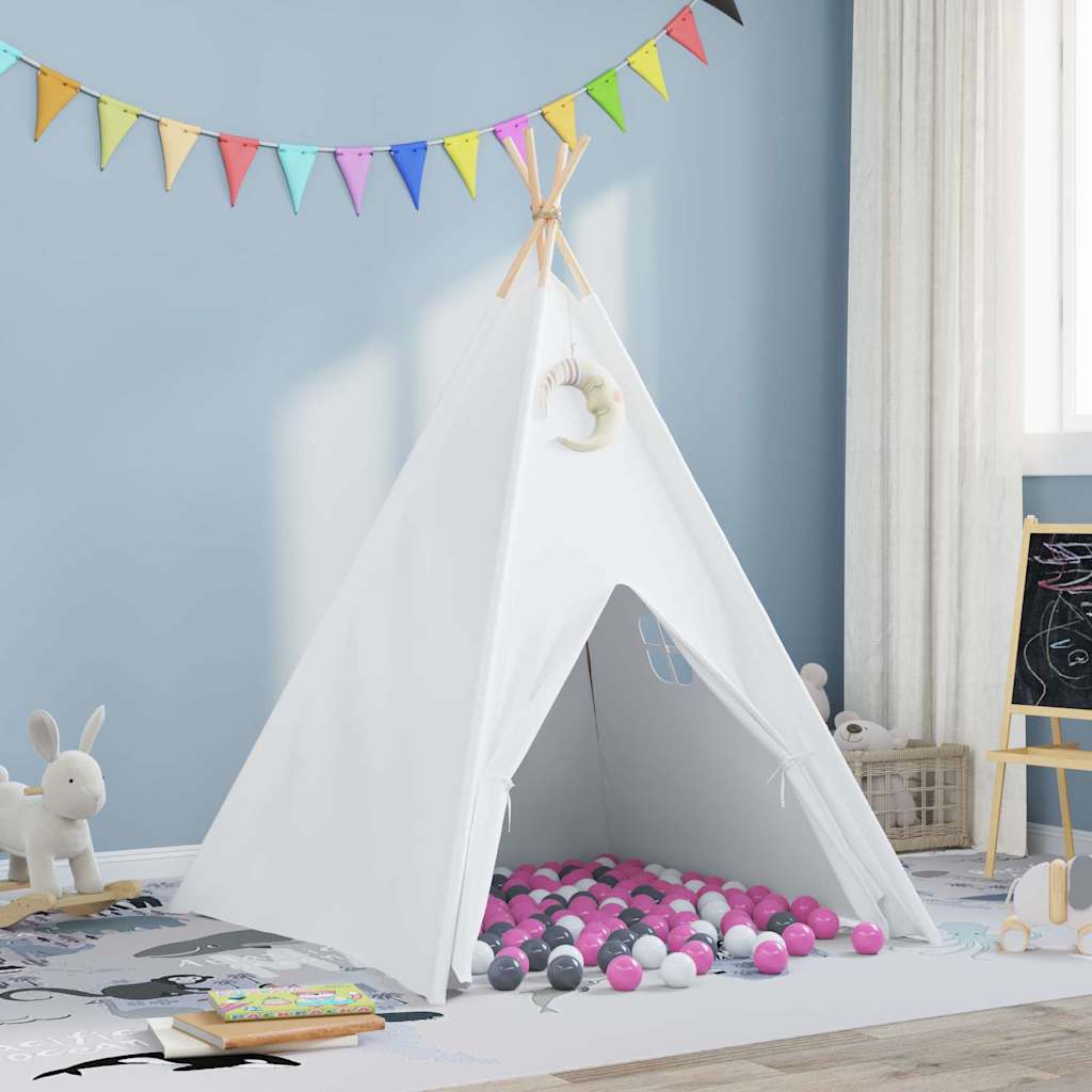 Tenda teepee Vidaxl bianca 120 x 120 x 150 cm tessuto e plastica