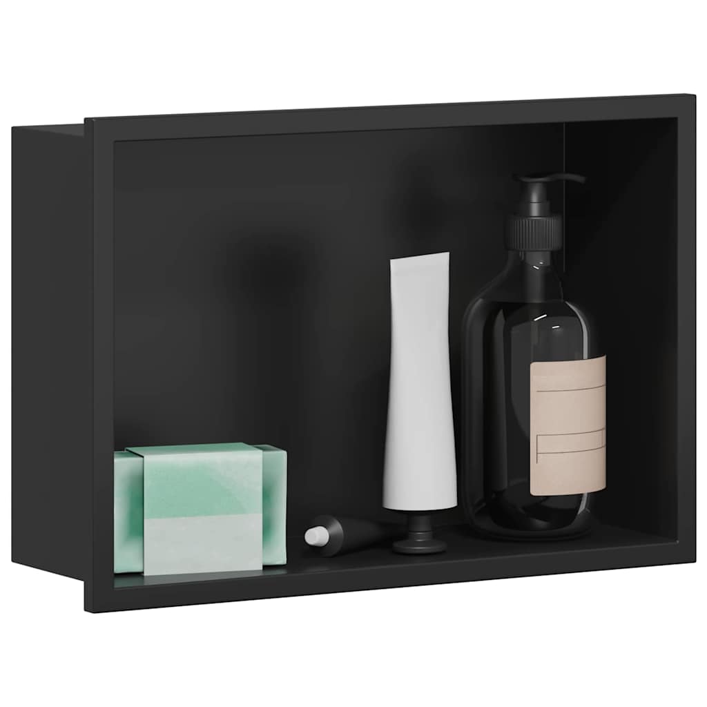Vidaxx nicho de ducha negro 30 x 20 x 9,5 cm acero inoxidable