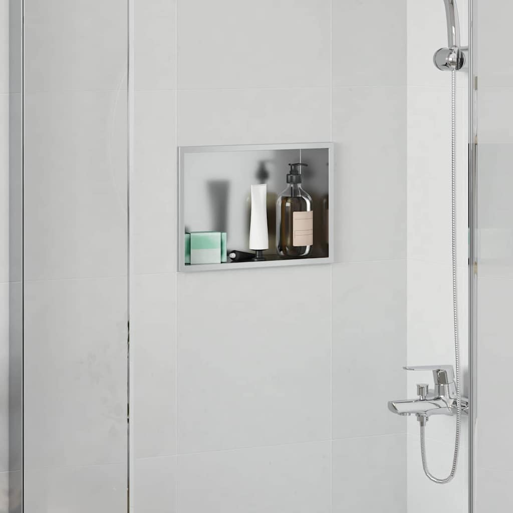 Vidaxl douche niche zilver 30 x 20 x 9,5 cm roestvrij staal