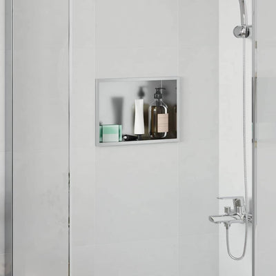Vidaxl douche niche zilver 30 x 20 x 9,5 cm roestvrij staal