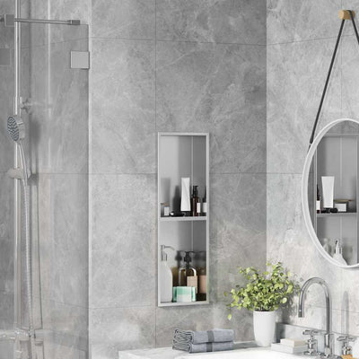 Vidaxl douche niche zilver 60 x 20 x 9,5 cm roestvrij staal