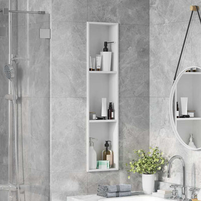 Vidaxl douche niche wit 90 x 20 x 9,5 cm roestvrij staal