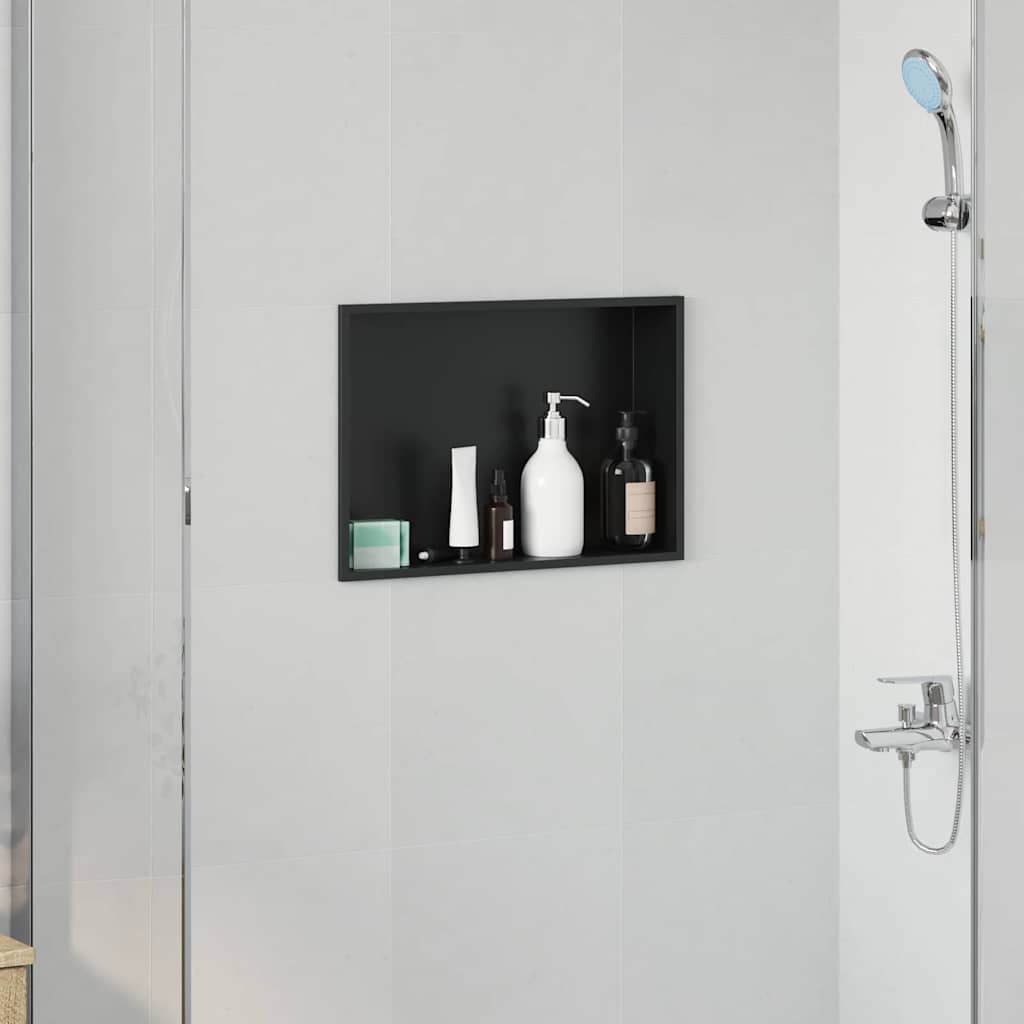 Vidaxx nicho de ducha negro 45 x 30 x 9,5 cm acero inoxidable