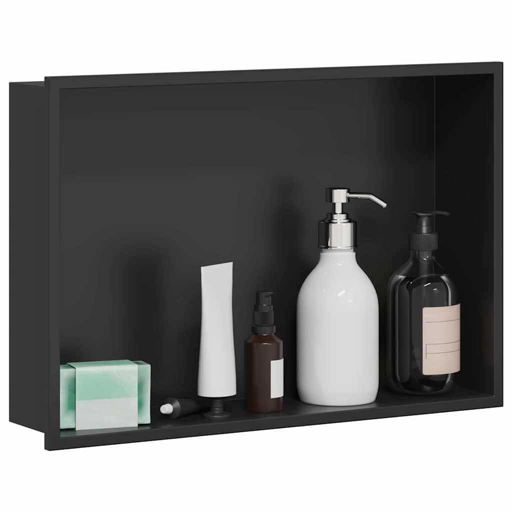 Vidaxx nicho de ducha negro 45 x 30 x 9,5 cm acero inoxidable