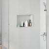 Vidaxl douche niche wit 45 x 30 x 9,5 cm roestvrij staal