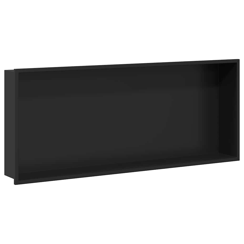 Nicho de ducha VidaXL negro 75 x 30 x 9,5 cm acero inoxidable
